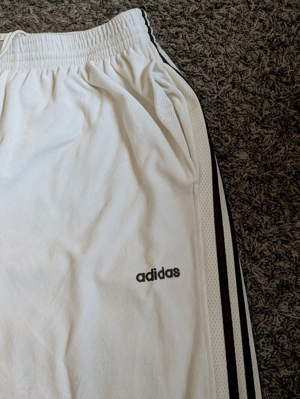 Adidas VTG 2004 Cream Velour Brown Stripe 30